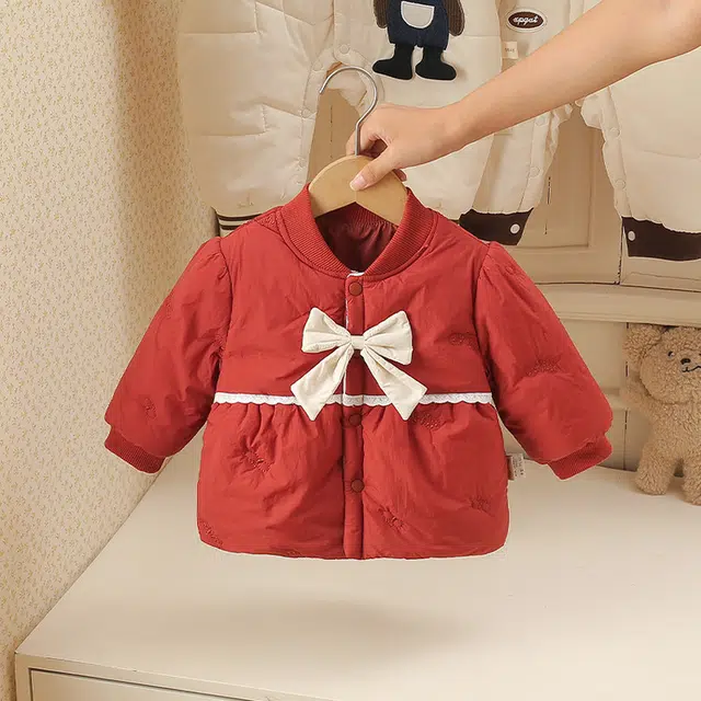 雅鹿棉衣 可爱时尚保暖舒适蝴蝶结上衣 婴幼童
