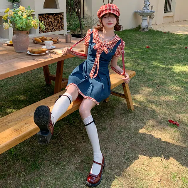 费尔岛上的猫 通勤百搭舒适时尚潮流之选短袖连衣裙 女款
