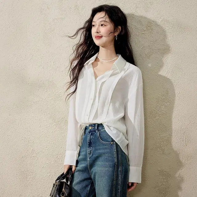谜秀 宽松简约翻领长袖衬衫 女款