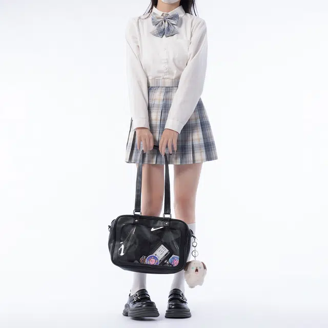 日暮星河 学院风舒适时尚长袖上衣日系百褶裙衬衫套装 女款 星河暮