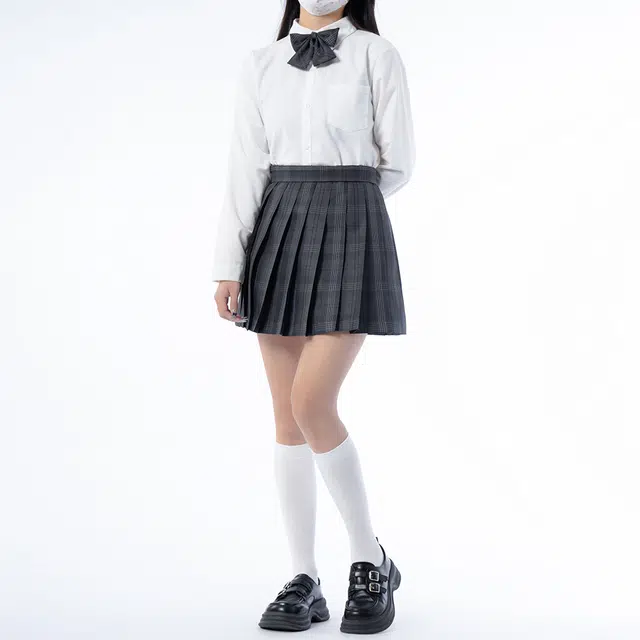 日暮星河 学院风简约百搭通勤制服 女款 格裙