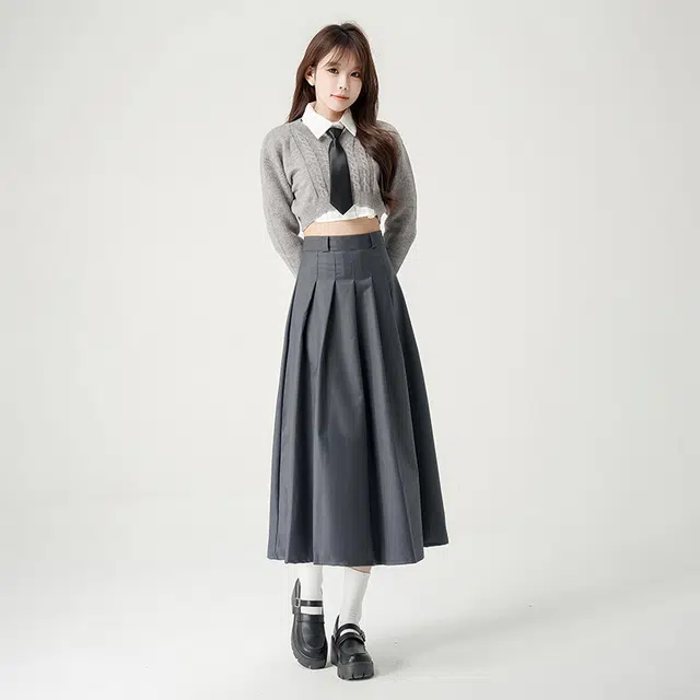 日暮星河 学院风简约通勤休闲长裙 女款