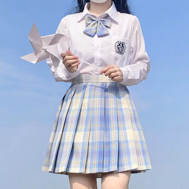 日暮星河 学院风格裙百褶裙休闲短裙 女款