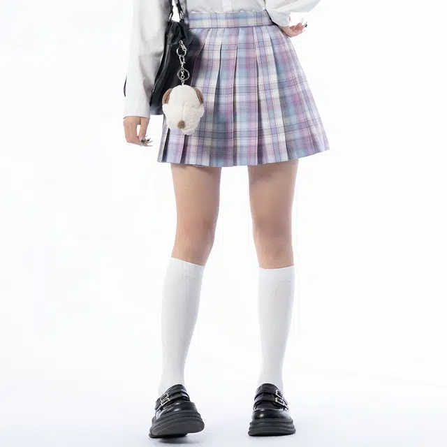 日暮星河 学院风百褶裙日系格裙制服 女款