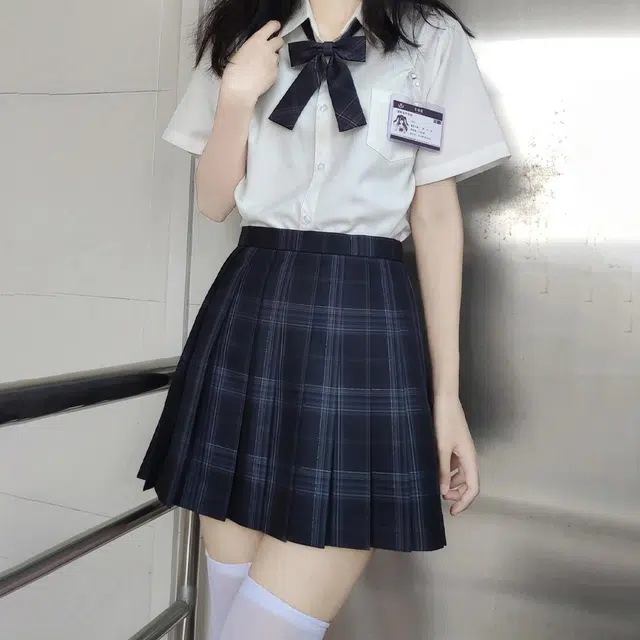 日暮星河 学院风舒适合身高腰裙装套装 女款