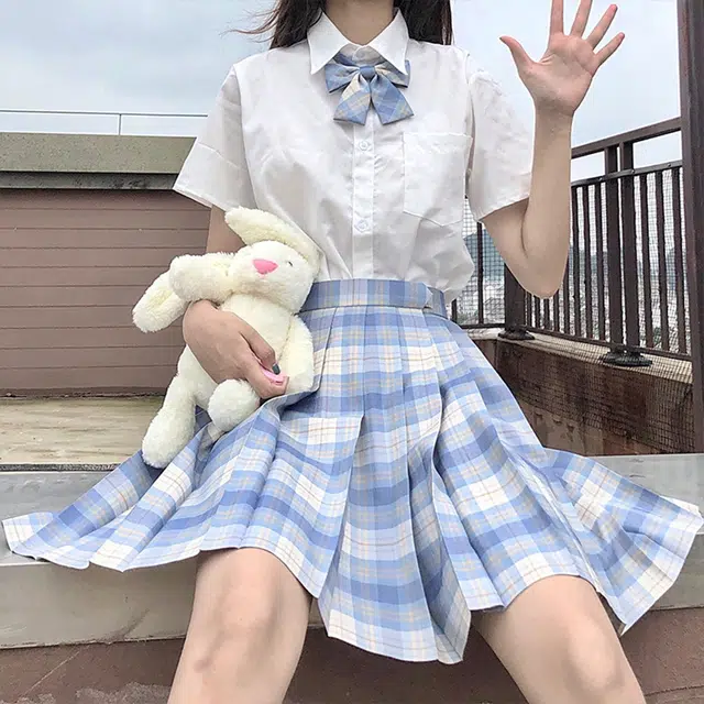 日暮星河 学院风格裙百褶裙休闲短裙 女款