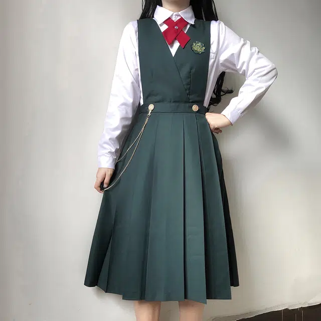 日暮星河 学院风纯色时尚休闲舒适吊带连衣裙 女款
