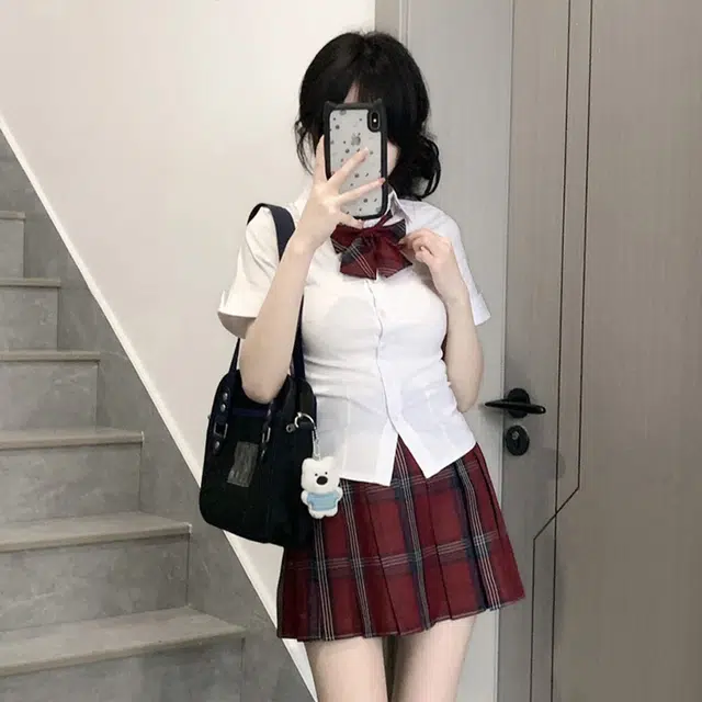 日暮星河 玄格裙日系学院风高腰百褶裙半身裙制服 女款
