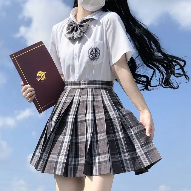 日暮星河 学院风原创百褶裙格纹短裙制服 女款