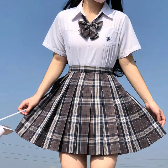 日暮星河 学院风原创百褶裙格纹短裙制服 女款