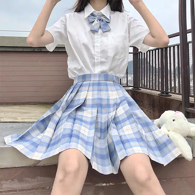 日暮星河 学院风格裙百褶裙休闲短裙 女款