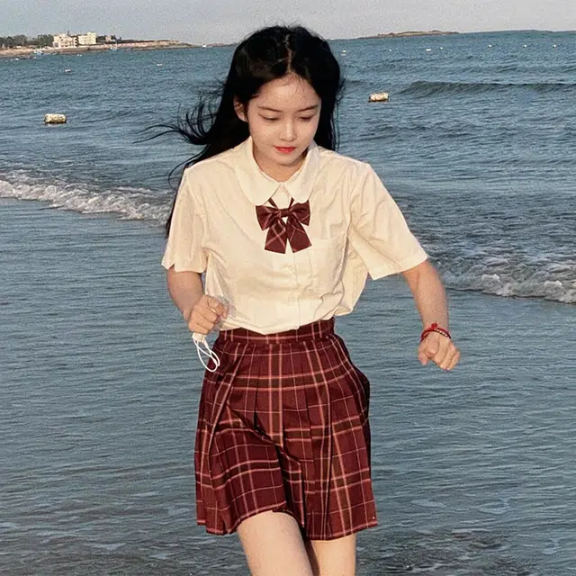 日暮星河 日系学院风百褶裙半身裙制服 女款