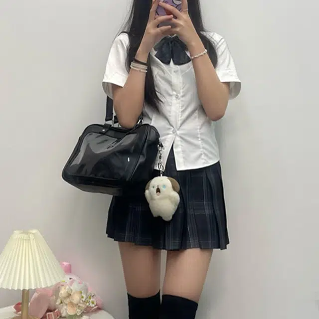 日暮星河 学院风舒适合身高腰裙装套装 女款