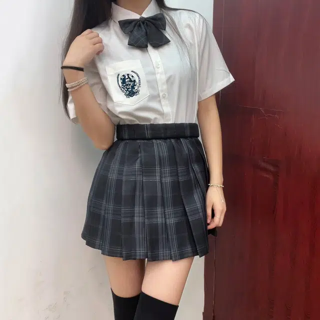 日暮星河 学院风舒适合身高腰裙装套装 女款