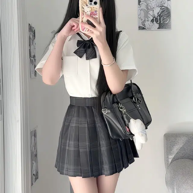 日暮星河 时尚舒适百搭短袖衬衫 女款 小竹白衬衫
