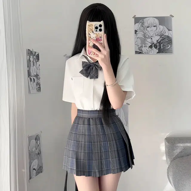 日暮星河 时尚舒适百搭短袖衬衫 女款 小竹白衬衫