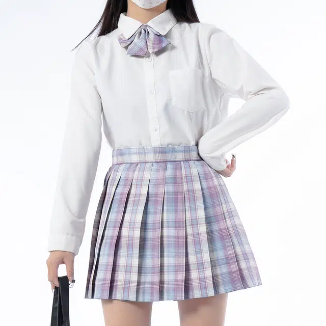 日暮星河 学院风百褶裙日系格裙制服 女款