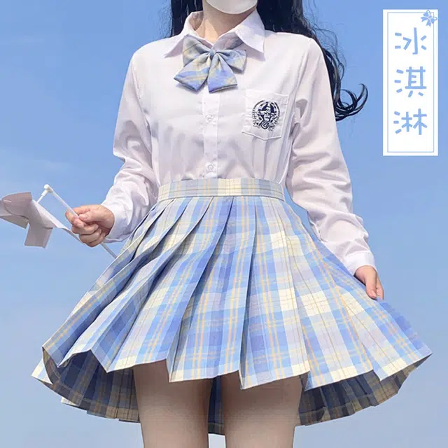 日暮星河 学院风格裙百褶裙休闲短裙 女款