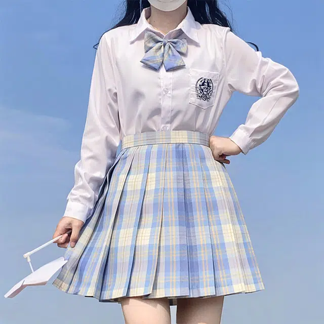 日暮星河 学院风格裙百褶裙休闲短裙 女款