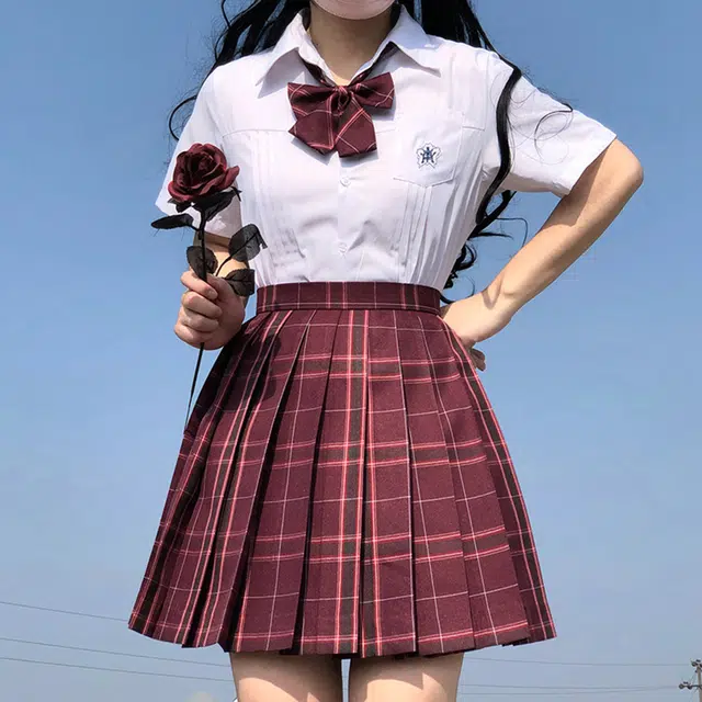 日暮星河 日系学院风百褶裙半身裙制服 女款