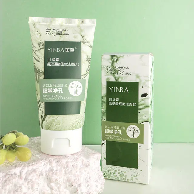 茵芭 叶绿素氨基酸洁面泥 去角质清洁滋润 混合肌