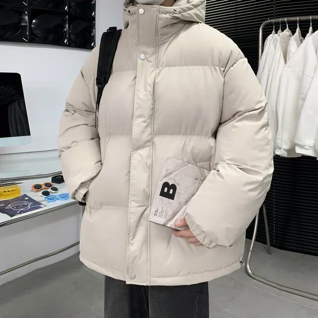雅鹿 美式复古休闲连帽百搭设计感面包保暖棉服 男女同款