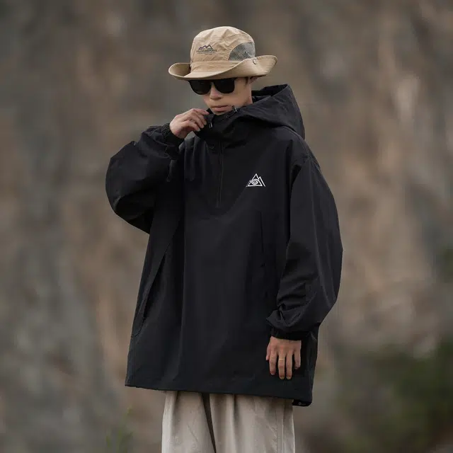 雅鹿  山系系列户外出行徒步登山旅行纯色简约时尚拉链连帽长袖滑雪  防风透气耐磨保暖防水冲锋衣 男女同款