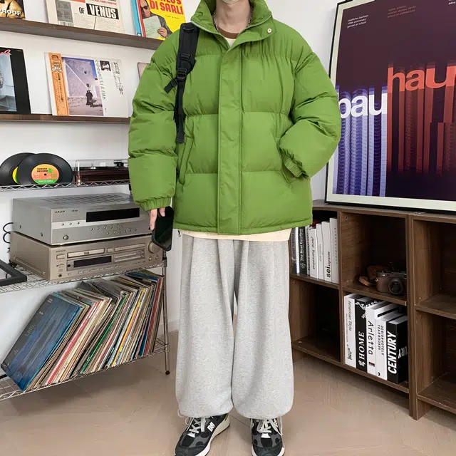 雅鹿 美式复古保暖立领纯色基础款简约锁温面包潮流宽松百搭棉服 男女同款