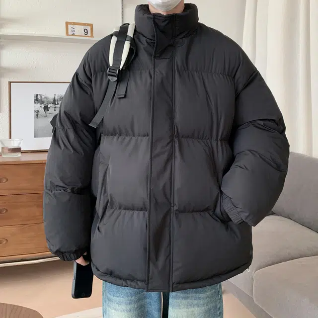 雅鹿 美式复古保暖立领纯色基础款简约锁温面包潮流宽松百搭棉服 男女同款