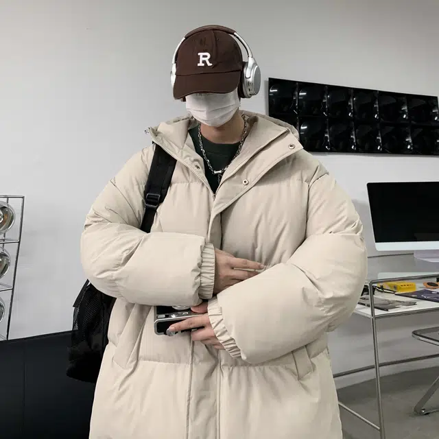 雅鹿 美式复古休闲连帽百搭设计感面包保暖棉服 男女同款