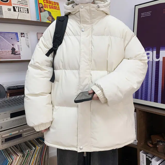 雅鹿 美式复古休闲连帽百搭设计感面包保暖棉服 男女同款