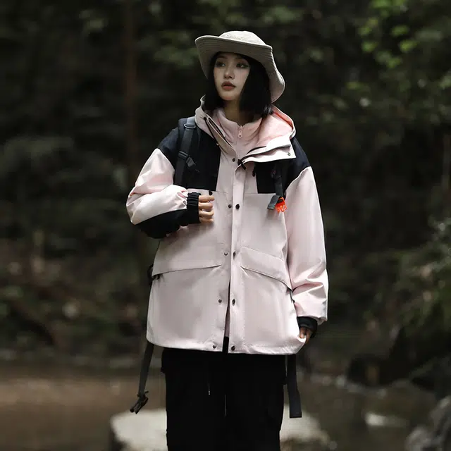 雅鹿  全天候系列 三合一户外山系可拆卸抓绒内胆宽松连帽登山旅游  保暖耐磨透气防水防风冲锋衣 男女同款