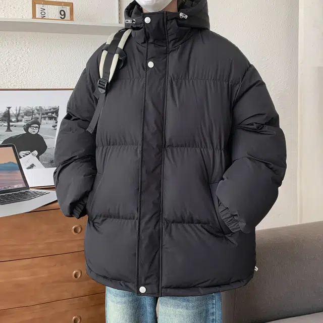 雅鹿 美式复古休闲连帽百搭设计感面包保暖棉服 男女同款
