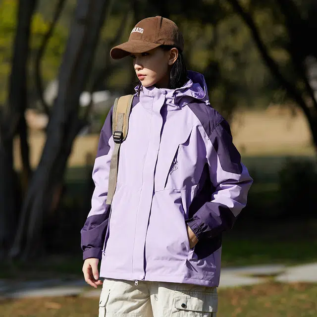 雅鹿  美式复古休闲拼色三合一连帽设计感户外山系保暖百搭 冲锋衣 男女同款