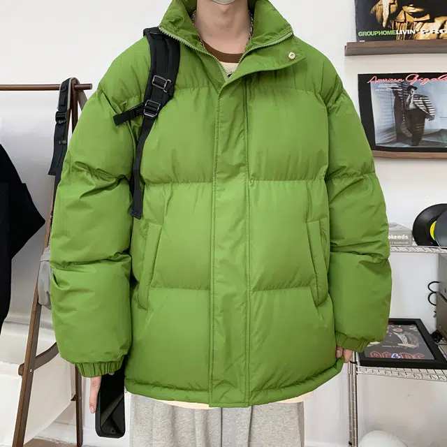 雅鹿 美式复古保暖立领纯色基础款简约锁温面包潮流宽松百搭棉服 男女同款