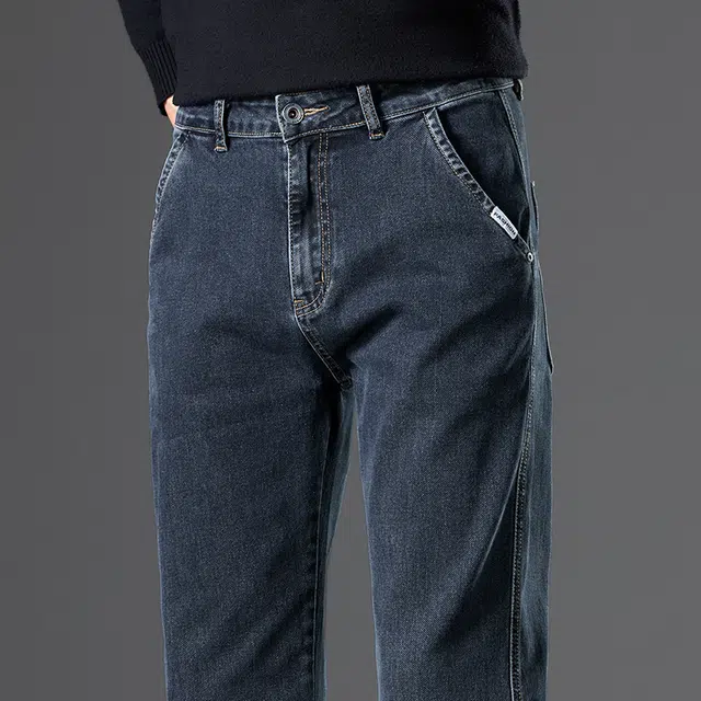 么宁 简约百搭直筒裤舒适透气耐穿耐磨个性时尚运动休闲牛仔裤 男女同款