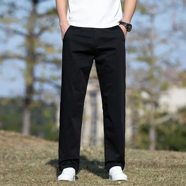 么宁 秋冬季基础款简约百搭合身直筒裤舒适透气个性时尚户外日常运动休闲裤 男女同款