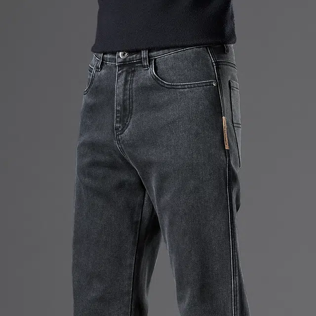 么宁 秋冬季简约百搭直筒裤舒适透气耐穿耐磨个性时尚运动休闲牛仔裤 男女同款