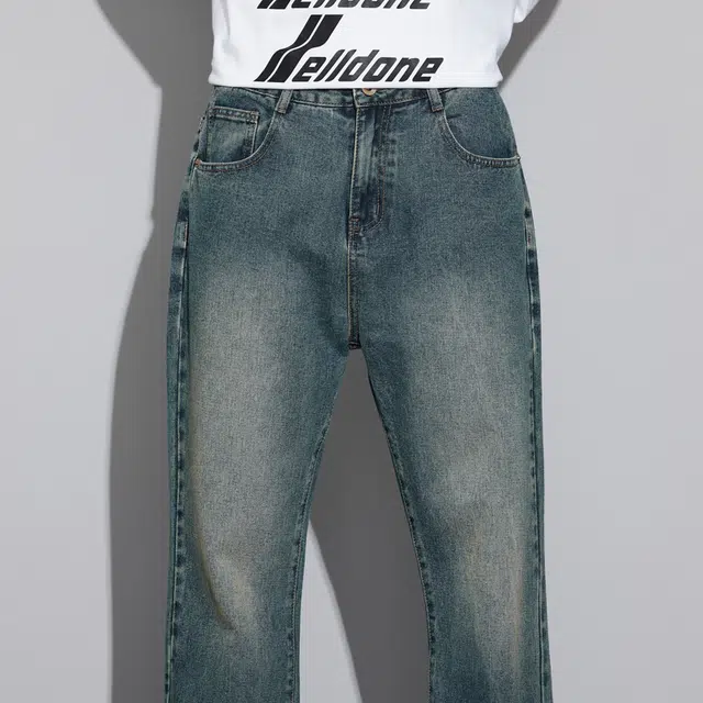 么宁 秋冬季个性刺绣宽松直筒裤美式高街潮流百搭微喇长裤舒适透气耐穿耐磨休闲牛仔裤 男女同款