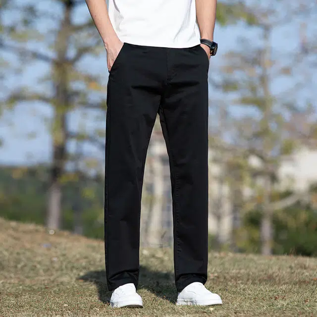 么宁 秋冬季基础款简约百搭合身直筒裤舒适透气个性时尚户外日常运动休闲裤 男女同款