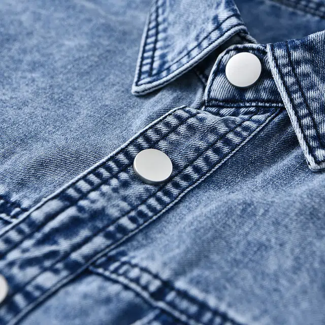 么宁 纯棉水洗长袖牛仔外套宽松翻领工装衬衣舒适透气休闲上衣个性时尚衬衫 男女同款