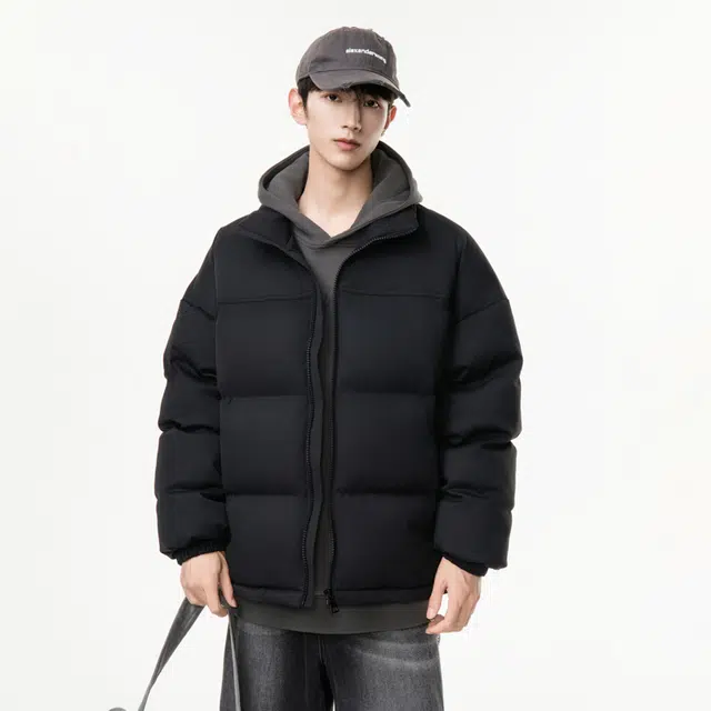 么宁 秋冬季保暖防寒棉衣休闲外套简约百搭舒适面包服长袖脏脏色立领棉服 男女同款