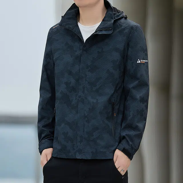 么宁 户外休闲连帽外套迷彩长袖上衣潮流时尚个性帅气百搭运动夹克 男女同款