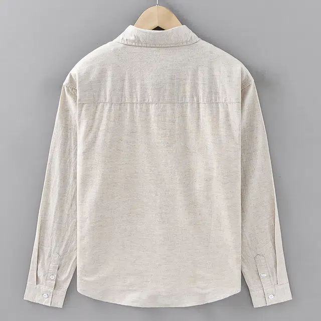 么宁 经典款长袖舒适透气宽松翻领外套纯色简约百搭休闲上衣个性帅气衬衫 男女同款