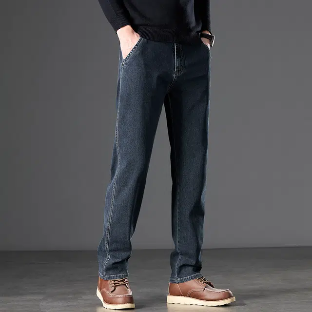 么宁 简约百搭直筒裤舒适透气耐穿耐磨个性时尚运动休闲牛仔裤 男女同款