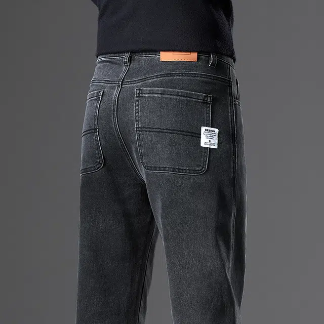 么宁 秋冬季简约百搭直筒裤舒适透气耐穿耐磨个性时尚运动休闲牛仔裤 男女同款