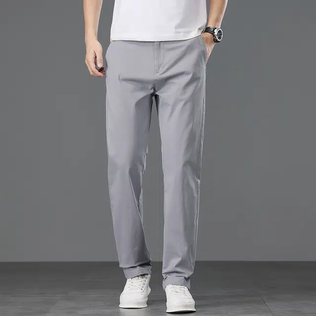 么宁 纯色基础款简约百搭合身直筒裤舒适透气个性时尚弹力长裤户外日常运动休闲裤 男女同款