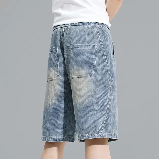 么宁 星空纹简约百搭五分裤夏季薄款潮流时尚宽松直筒舒适透气牛仔短裤 男女同款