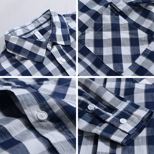 么宁 纯棉大方格子衬衣潮流时尚宽松翻领外套舒适透气休闲上衣个性百搭长袖衬衫 男女同款