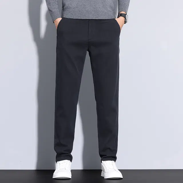 么宁 韩版潮流轻商务小西裤简约百搭修身直筒裤通勤运动休闲裤 男女同款